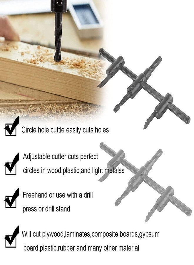 KP2 Adjustable Circle Cutter Drill Bit 30-120mm | Metal & Wood Hole Saw Cutter Kit | Adjustable Hole Saw Drill Bit for Wood, Plastic, Gypsum, PVC, Plywood | DIY Woodworking Cutting Tool Set - Image 2